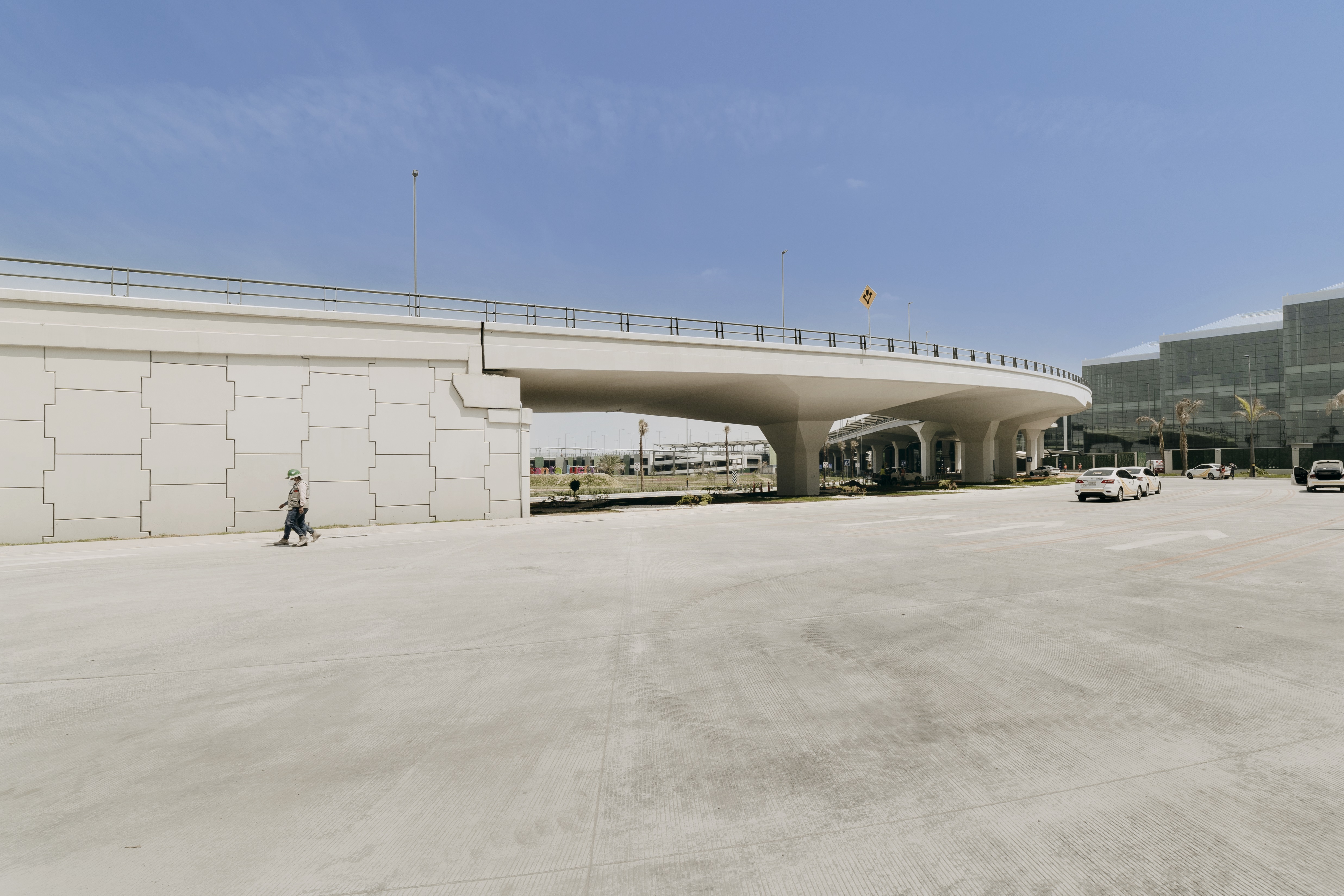 Bridge structure located in front of Felipe Ángeles International Airport in Mexico