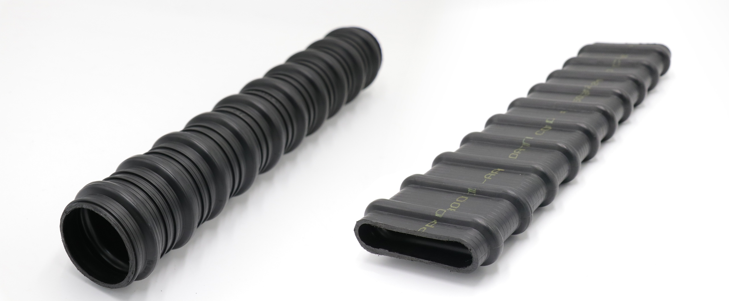 Close-up product photo of a post-tensioning flat and round ducts